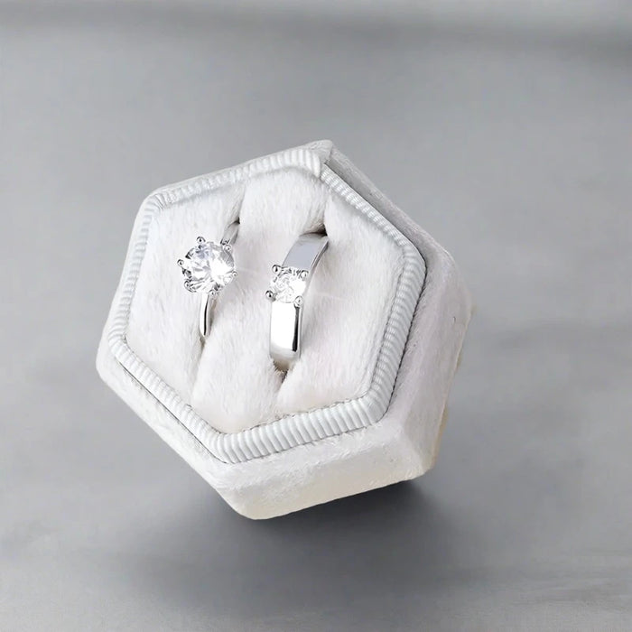 White Velvet Ring Box