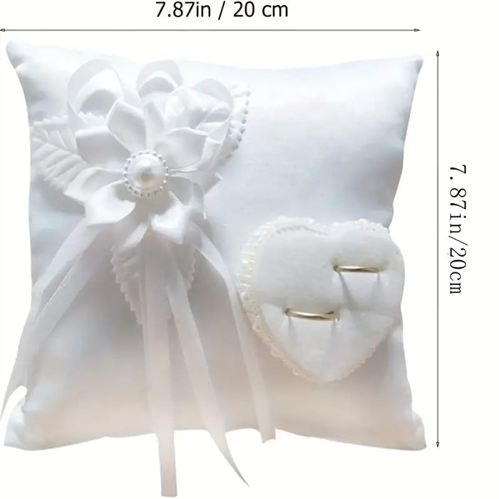White Camellia Ring Holder Pillow