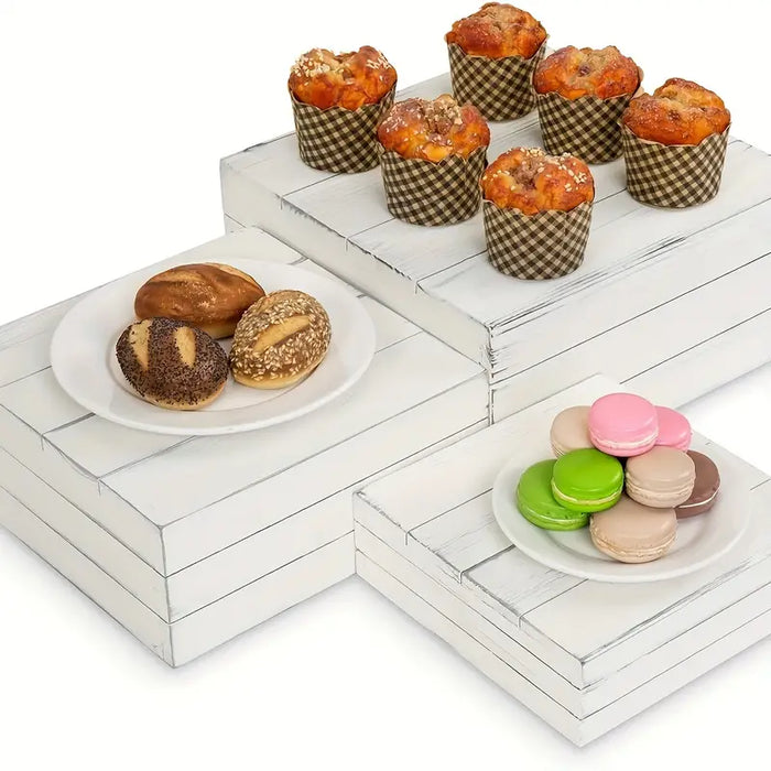 Rustic Wooden Storage Boxes & Cupcake Display Stand