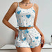 Women's 2-Piece Pajama Set - Soft and Breathable Sleepwear with Love Print Tank Top and Shorts in White (S, M, L)