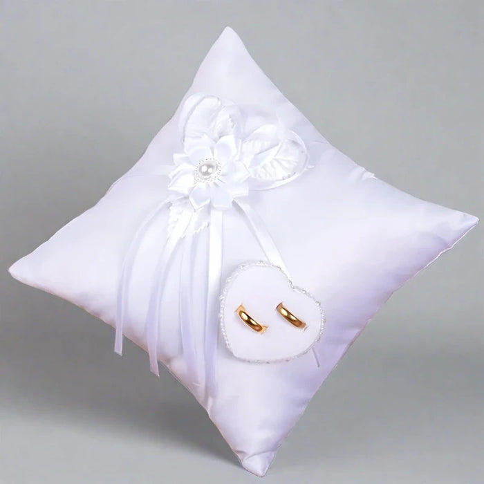 White Camellia Ring Holder Pillow